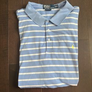 Ralph Lauren Polo Men’s Classic Blue & White Striped polo shirt-golf fit SZ XXL